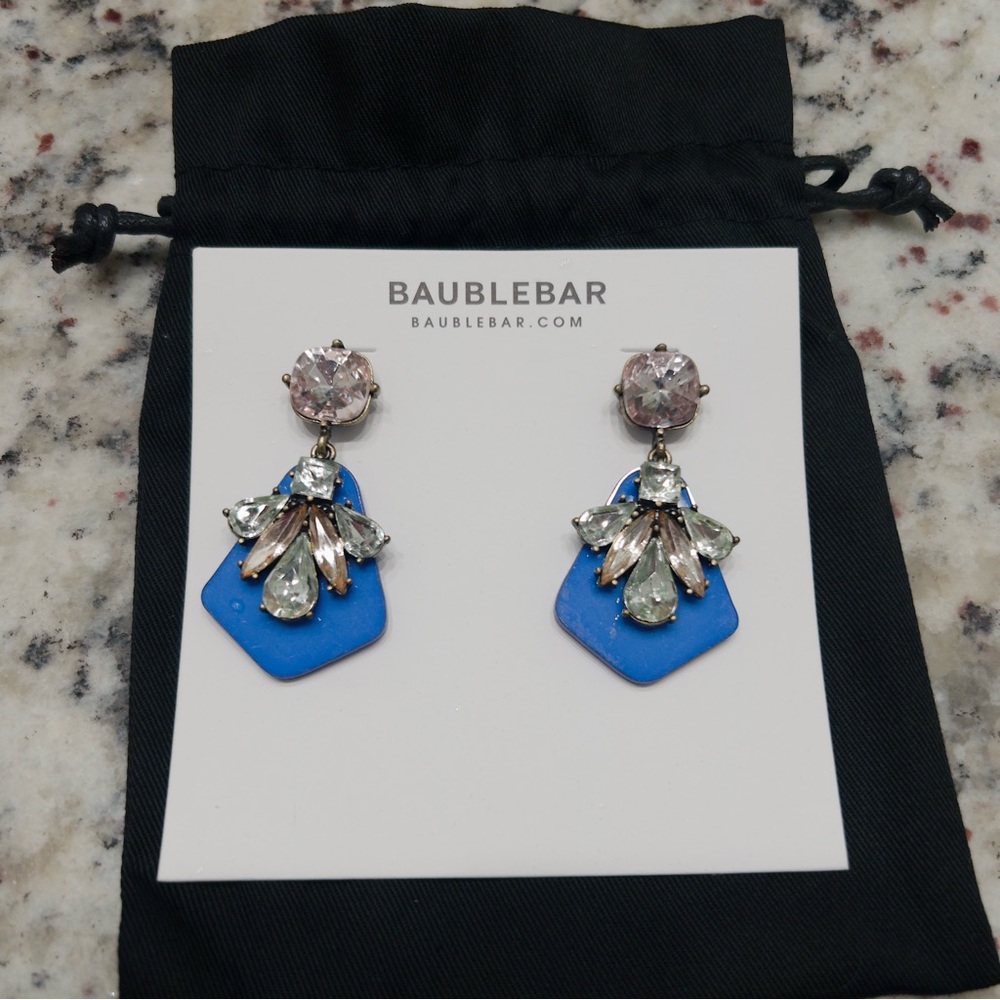 BaubleBar Blue, mint green, and light pink Drop Earrings